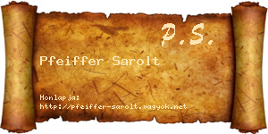 Pfeiffer Sarolt névjegykártya